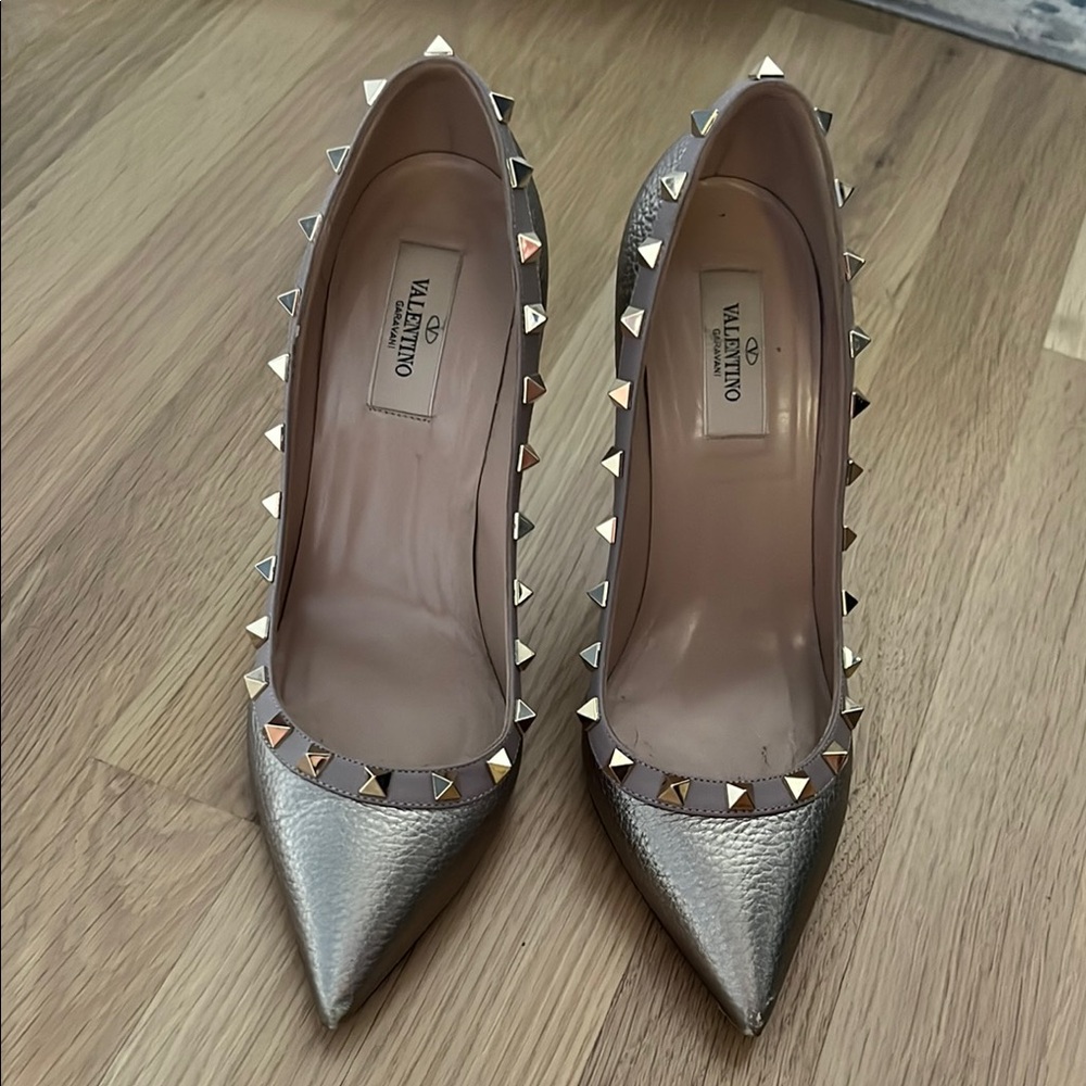 Valentino Silver Rockstud Heels